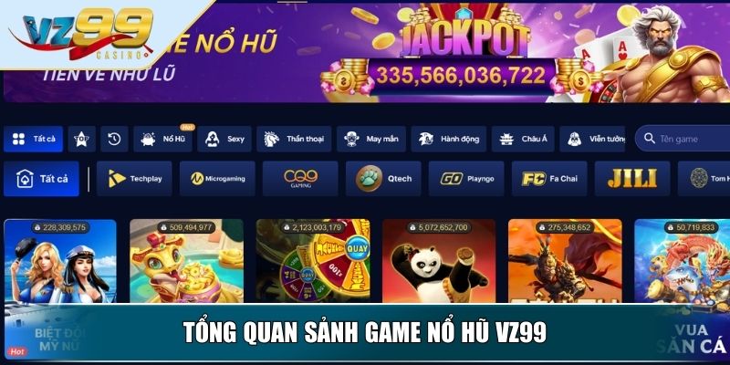 Tổng quan sảnh game Nổ Hũ VZ99
