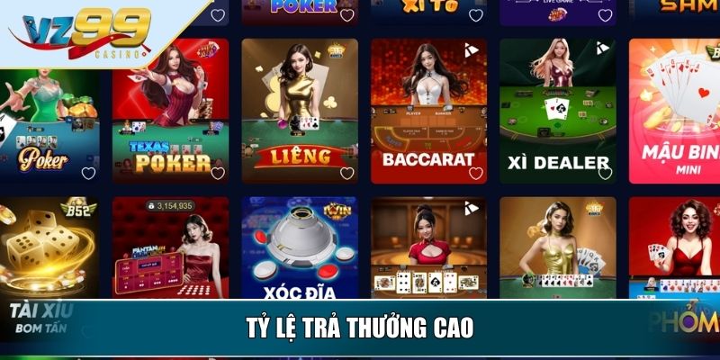 Tỷ lệ trả thưởng cao